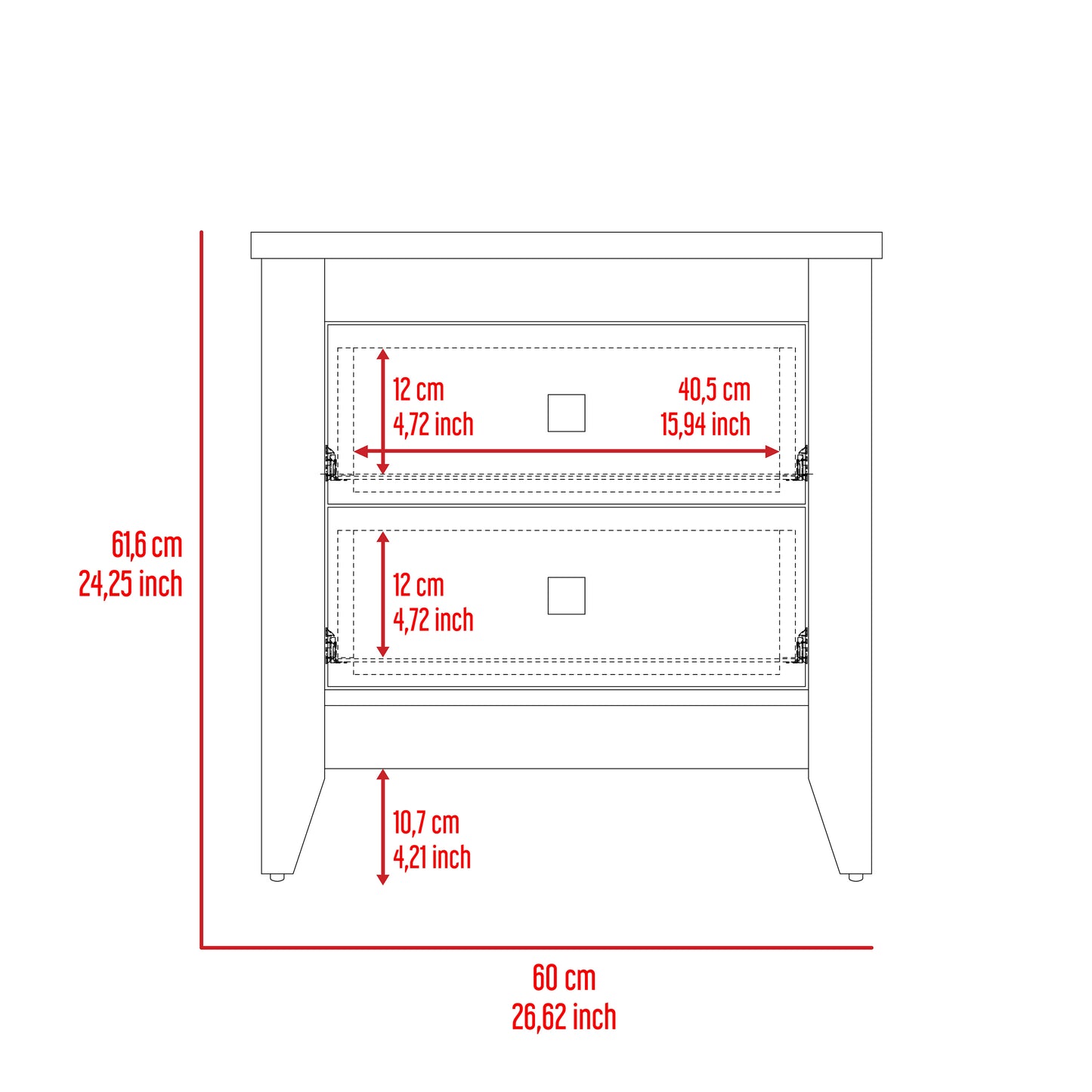 Windsor 2-Drawer Nightstand Black Wengue