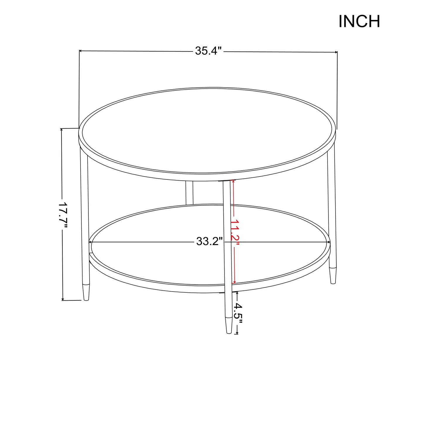 Sleek 35.4” Glass Coffee Table