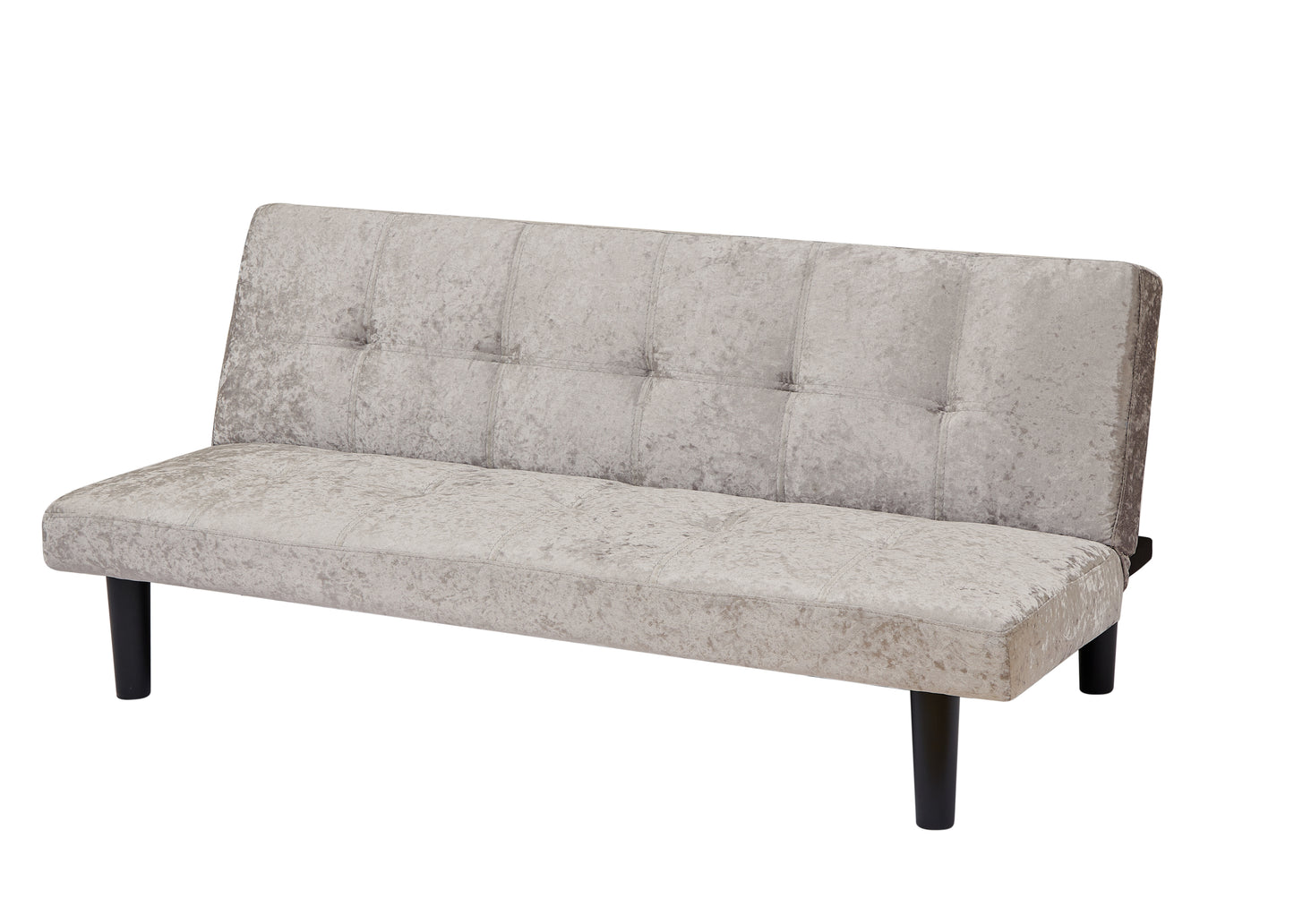 Modern sofa bed in iced velour, multi-position adjustable sofa bed, plastic feet