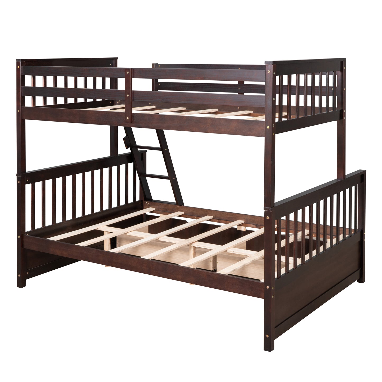 Convertible Twin-Over-Full Bunk Bed with Storage Drawers and Safety Features (Espresso)