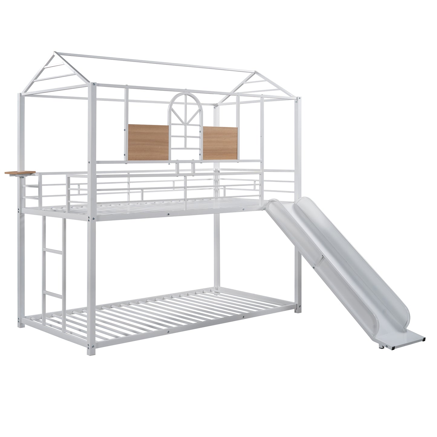 Metal Playhouse Bunk Bed with Slide - Trio of Color Options and Safe Design