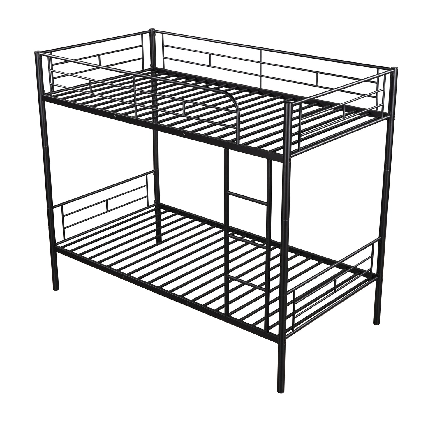 Contemporary Twin Metal Bunk Bed with Separable Twin Beds Option - Black