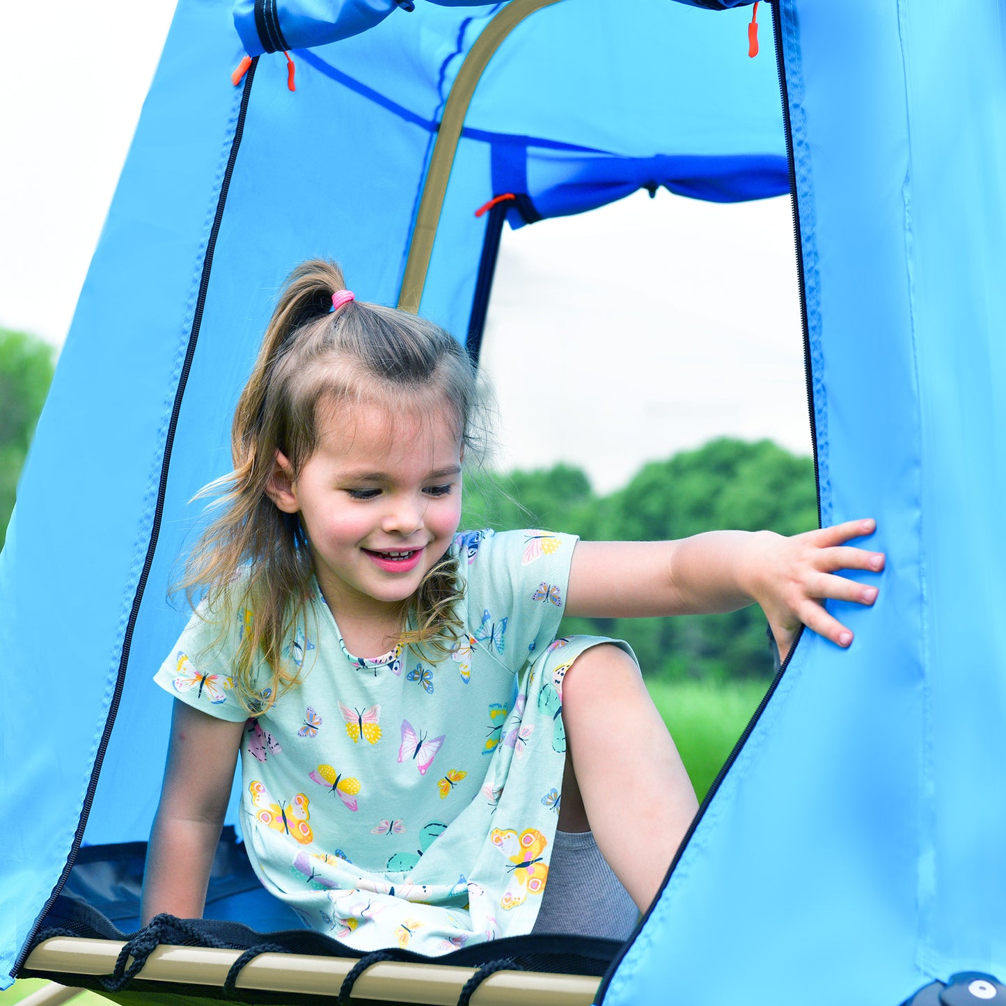 Climbing Dome with Canopy and Playmat - 10 ft Colorful Geometric Playground Jungle Gym