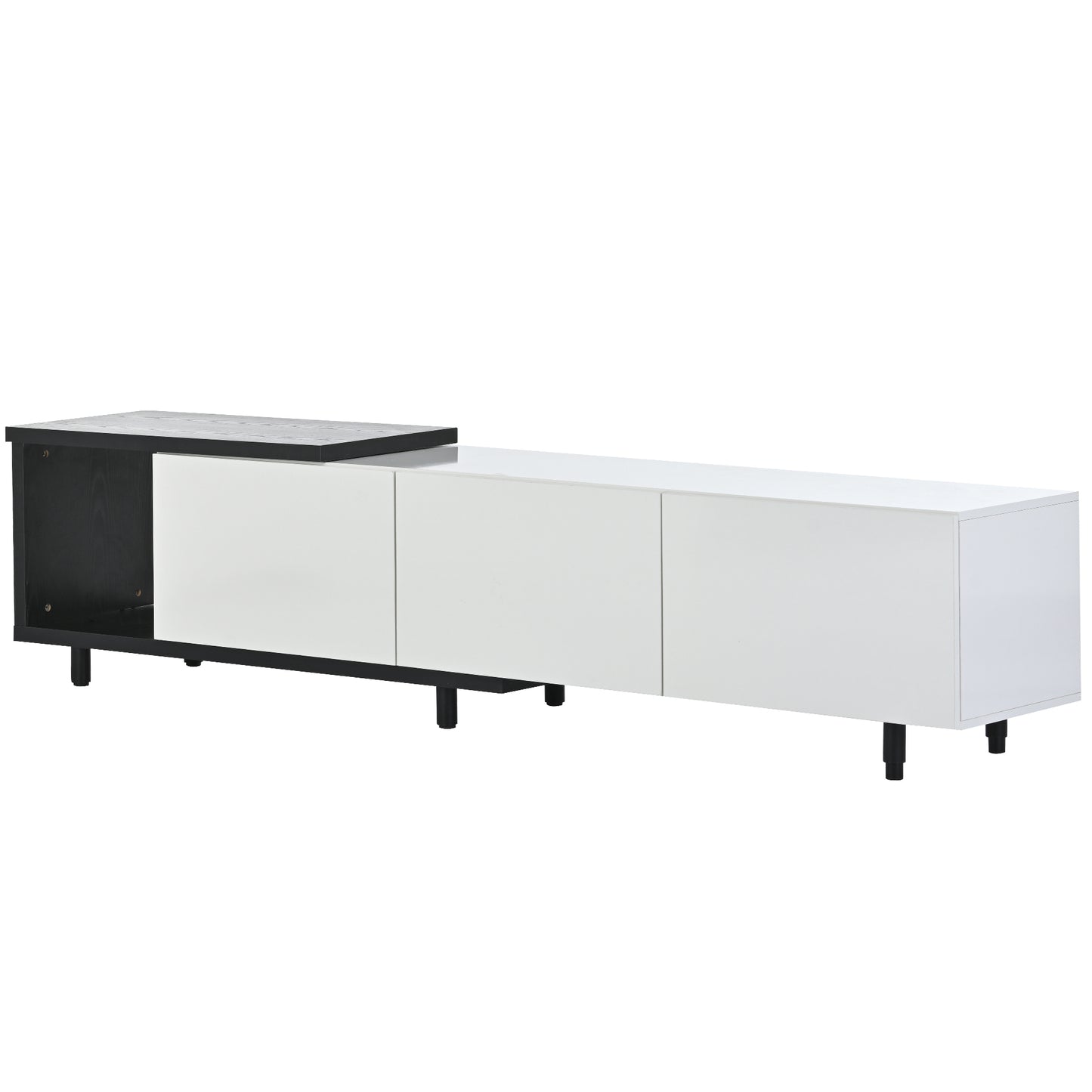 Sleek, Elegant White TV Stand with Ample Storage for 80+ inch TV