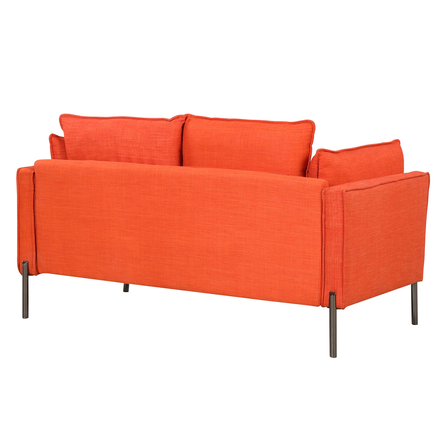 56 Compact Modern Style Sofa Linen Fabric Loveseat for Small Spaces