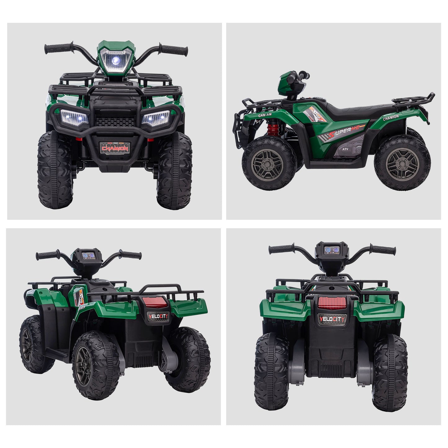 12V Kids Green ATV with AUX and USB Ports