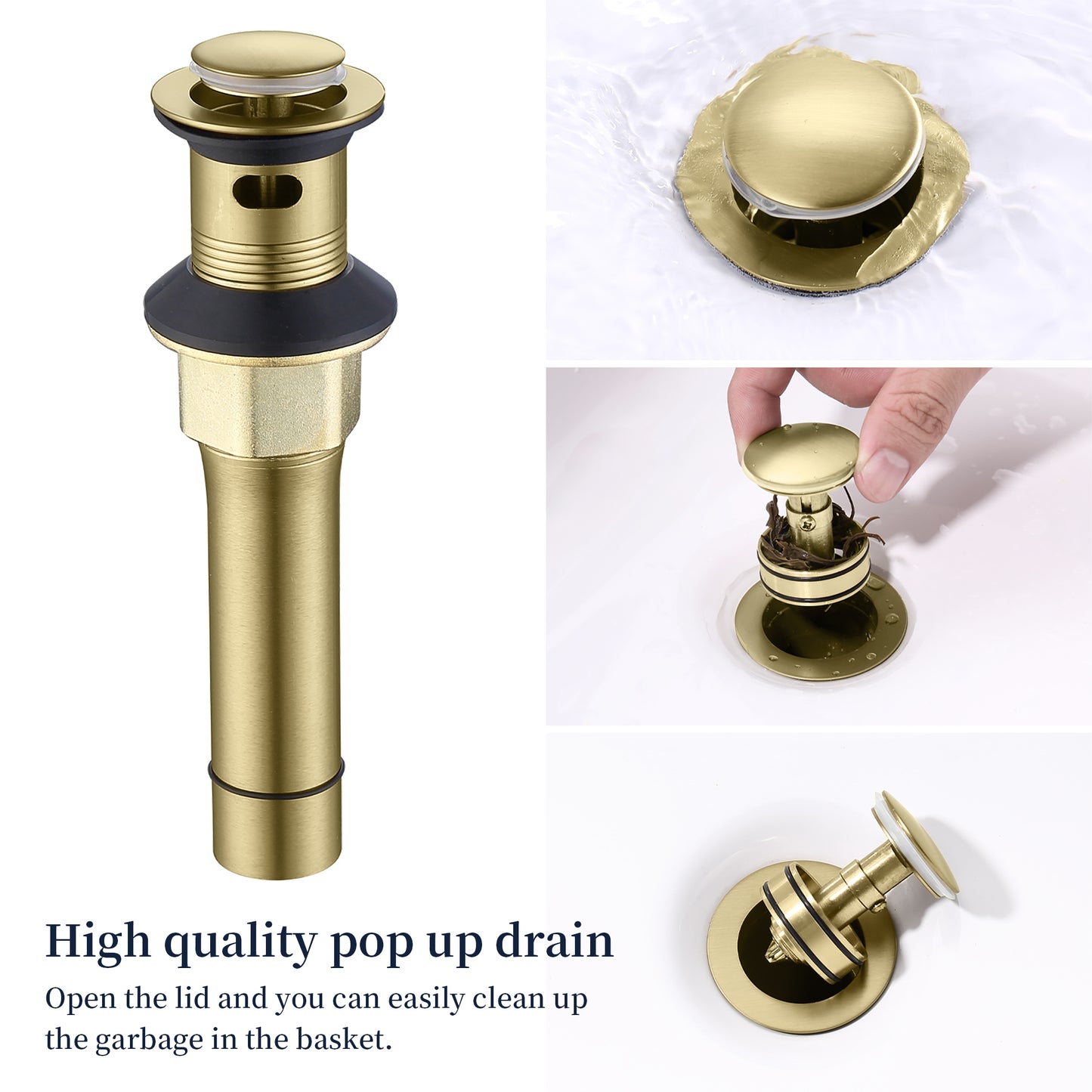 Luxurious Brushed Gold Bathroom Sink Faucet with High Performance Handles