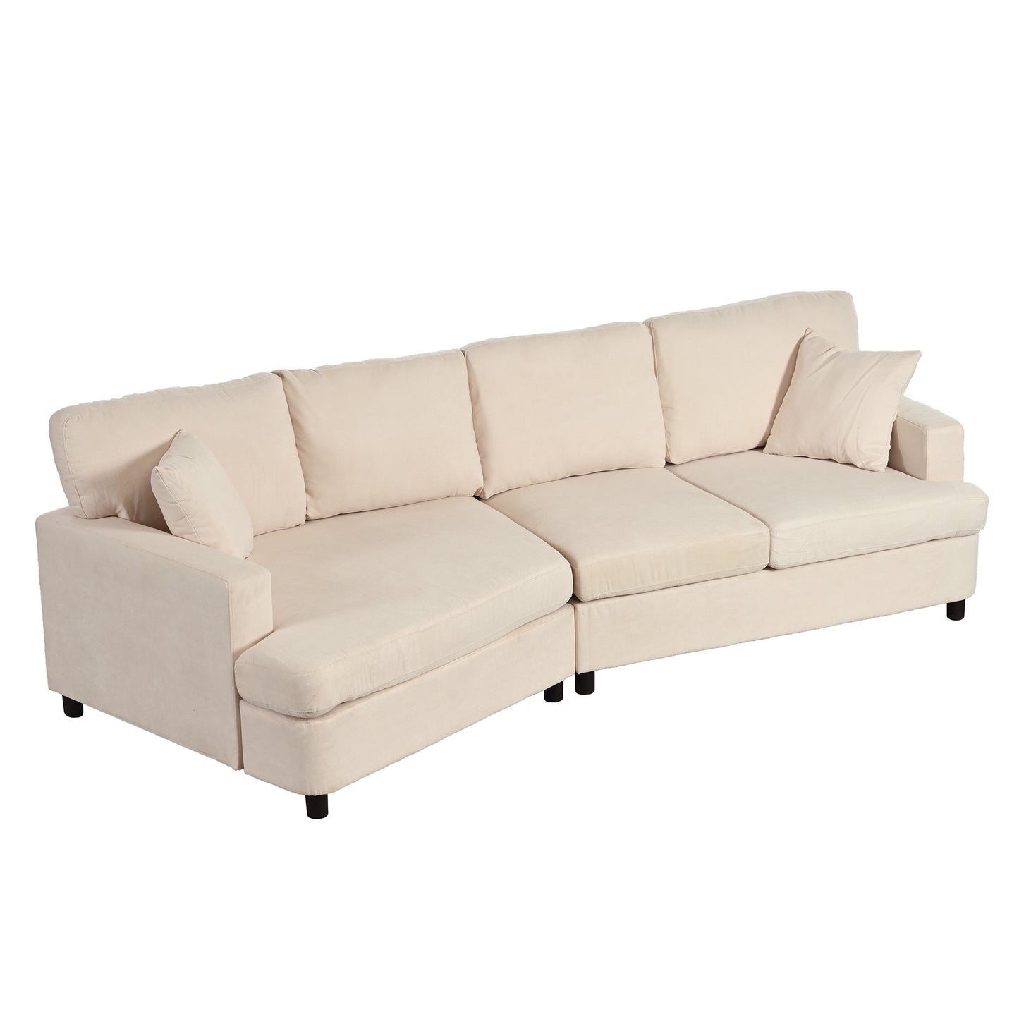 U_STYLE 3 Seat Streamlined Sofa with Removable Back and Seat Cushions and 2 pillows, for Living Room, Office, Apartment