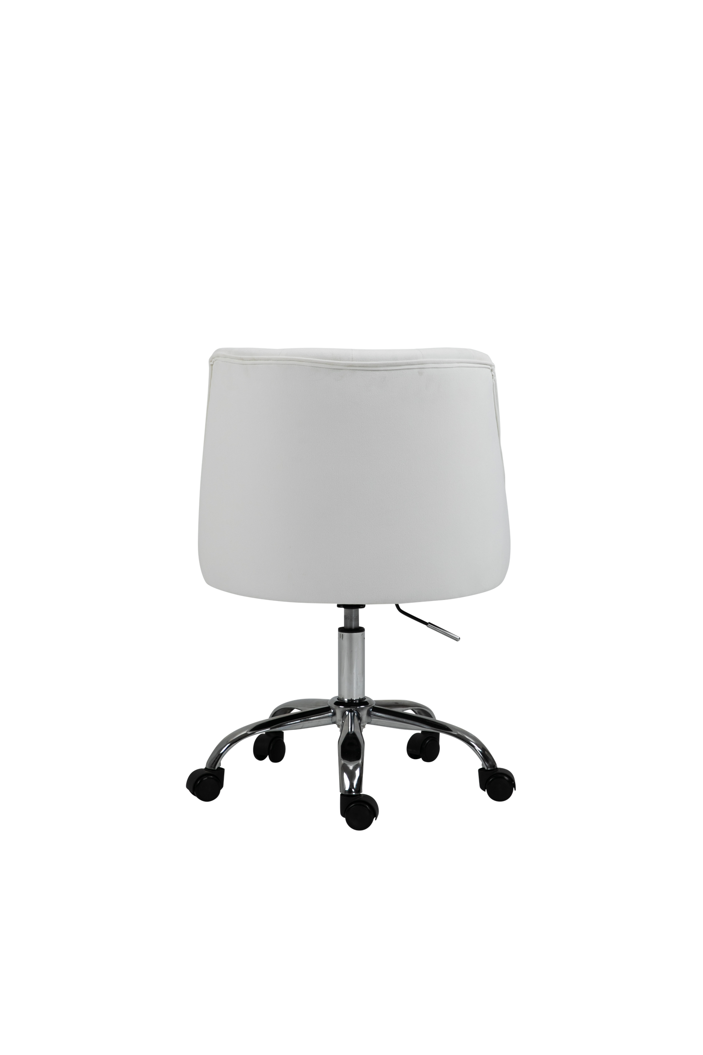 Velvet Office Swivel Chair, Vanity Chair, Fabric Desk Chair, Pretty Fancy Chair, Gold Office Chair for Girls, 360°Swivel Height Adjustable Reception Chair (White)