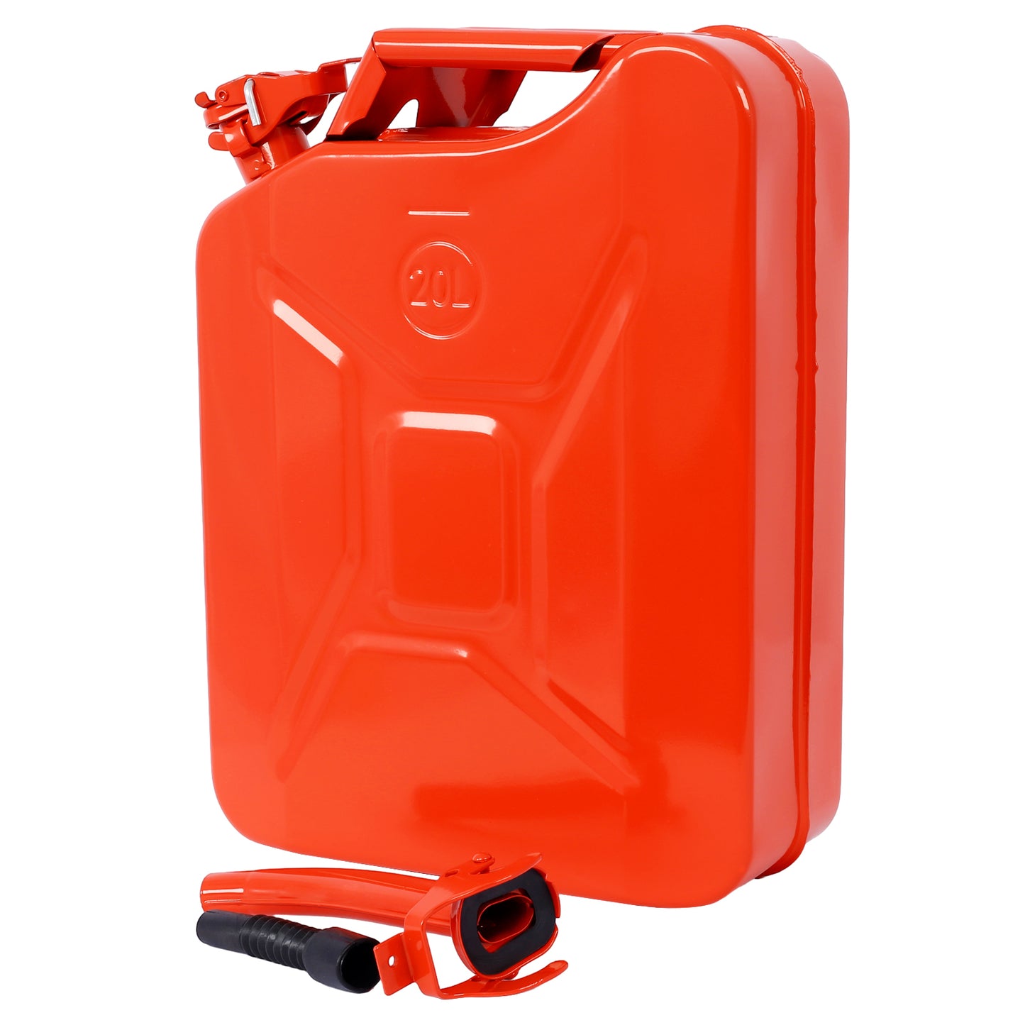 20 Liter (5 Gallon) Jerry Fuel Can with Flexible Spout, Portable Jerry Cans Fuel Tank Steel Fuel Can, Fuels Gasoline Cars, Trucks, Equipment,  RED 3pcs/set