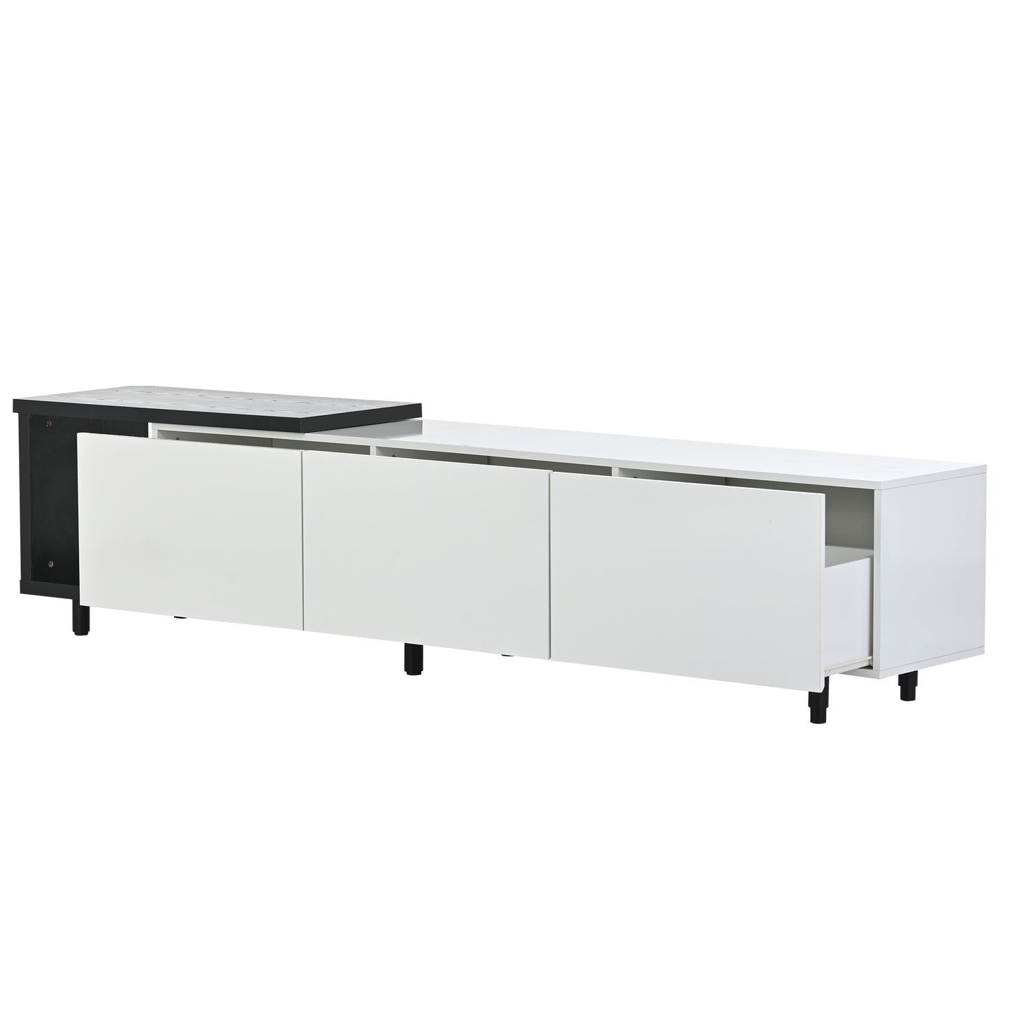 Sleek, Elegant White TV Stand with Ample Storage for 80+ inch TV