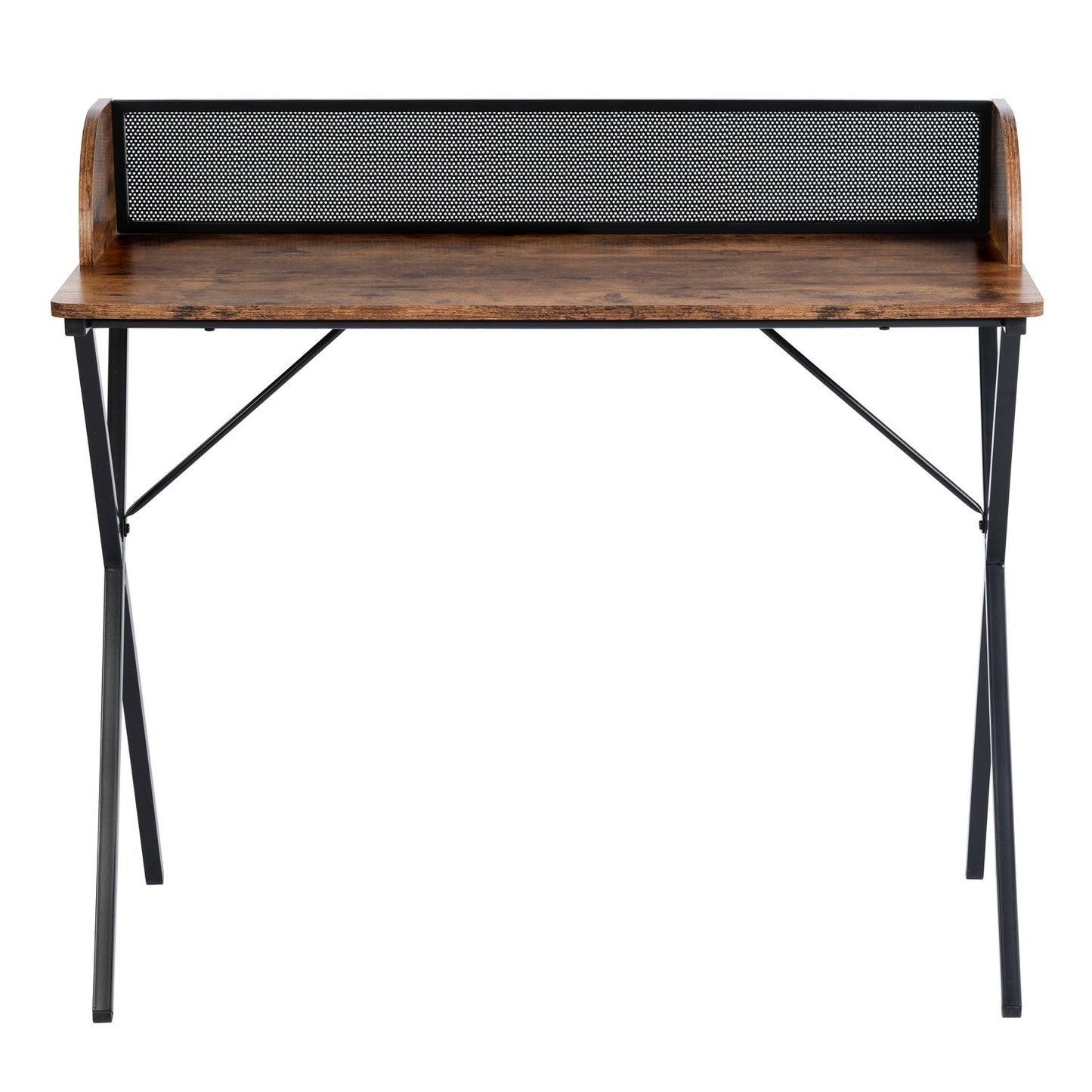 Rectangular Black Computer Desk with Sturdy Metal Legs