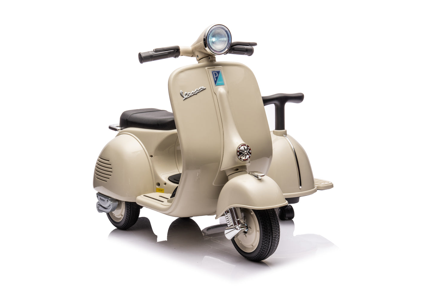 6V LICENSED Vespa Scooter Motorcycle with Side Car for kids, Gray