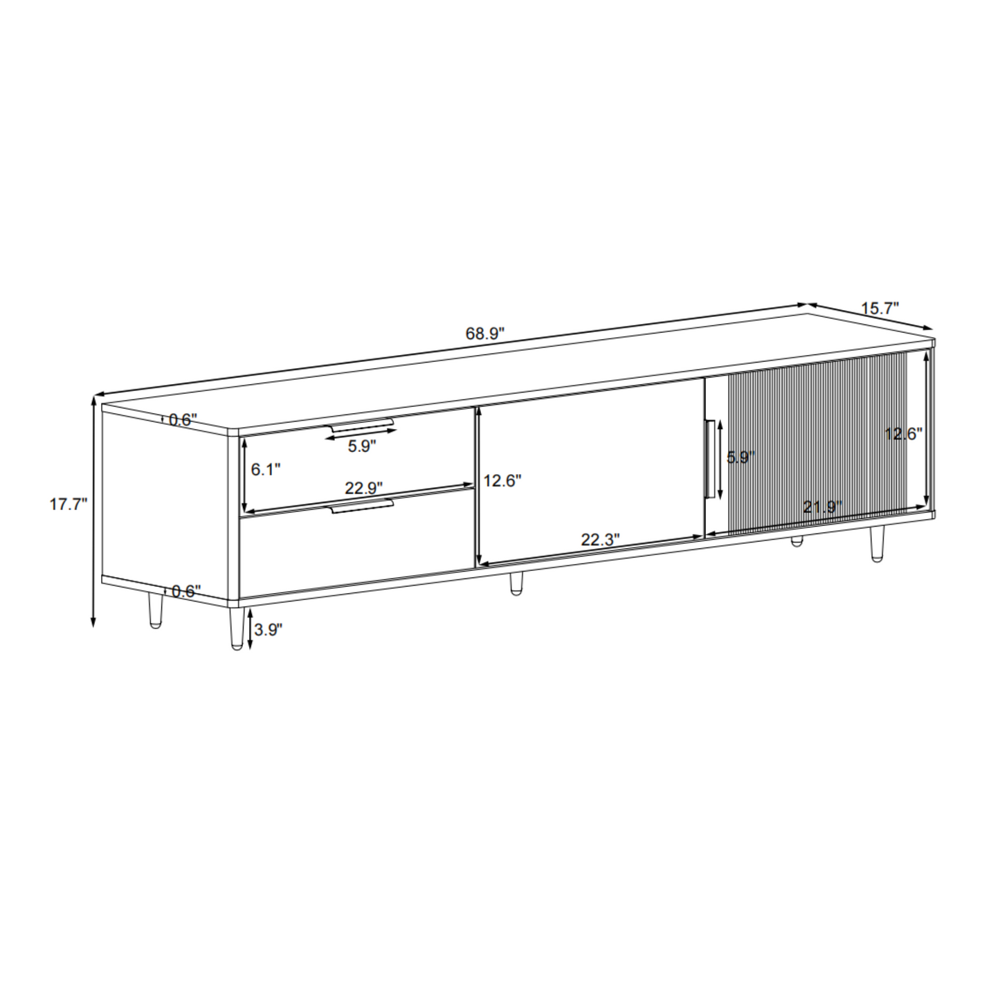 Luxurious Marble-Top TV Stand with Ample Storage