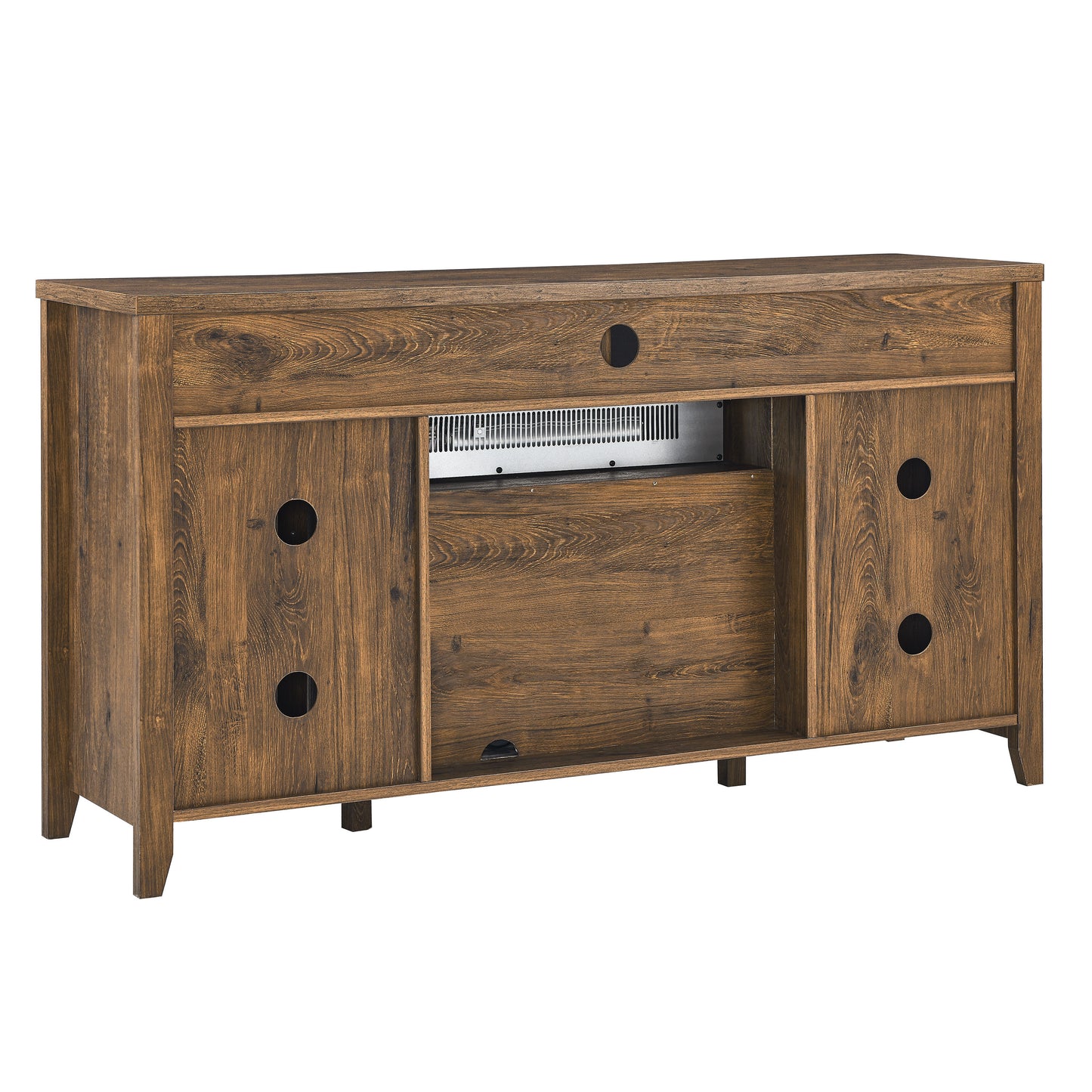 55 inch Electric Fireplace TV Stand with Storage in Reclaimed Barnwood Color