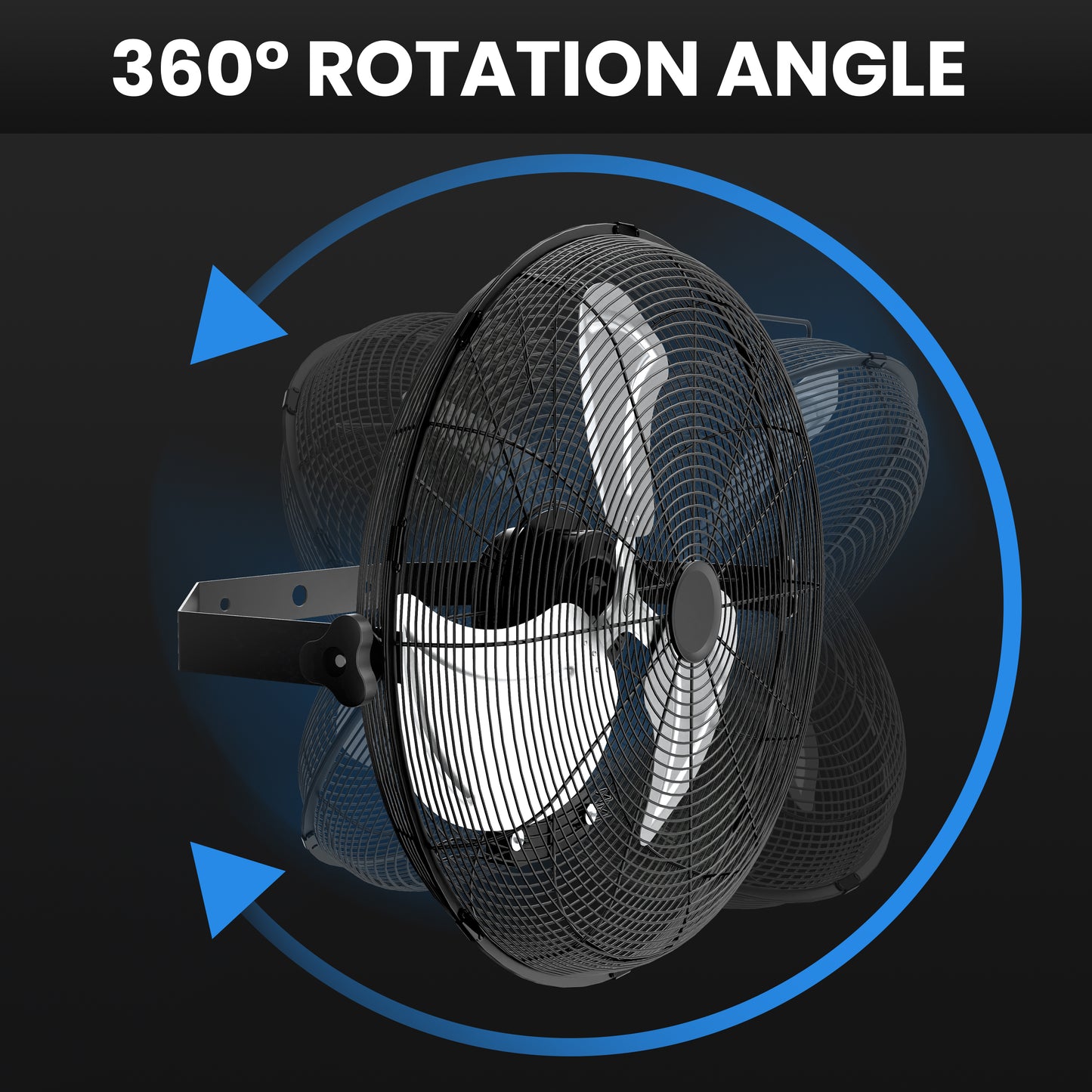 InfiniPower 20 Inch High Velocity Wall Mount Fan with Rack and L-Iron, 3 Speed Industrial/Commercial Metal Ventilation Fan