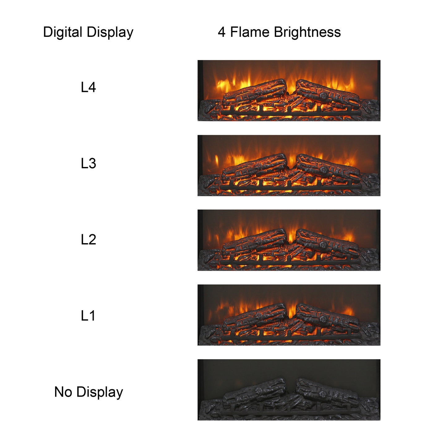 23-inch Ultra-Thin Electric Fireplace Insert with Log Set and Realistic Flame