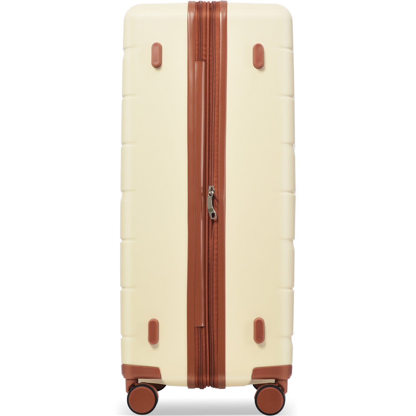 Luggage Sets 3 Piece Suitcase Set 20/24/28,Carry on Luggage Airline Approved,Hard Case with Spinner Wheels,Beige and Brown