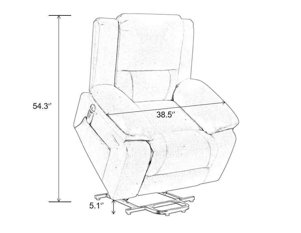 Electric Power Recliner Chair With Massage, Lumbar Heating, and Multi-function Lift, Adjustable Angle and Side Pocket