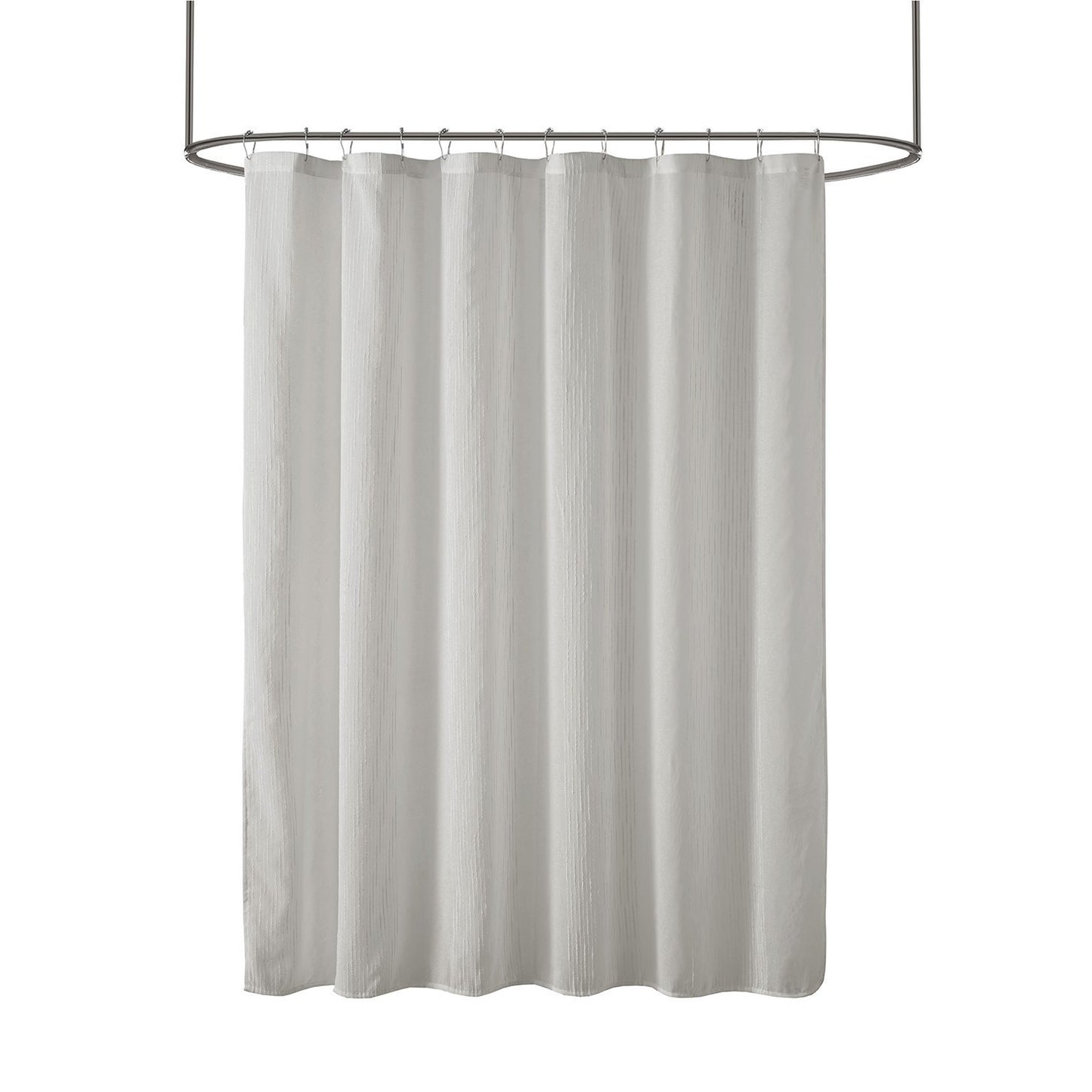 Elegant Grey and White Striped Sheer Shower Curtain