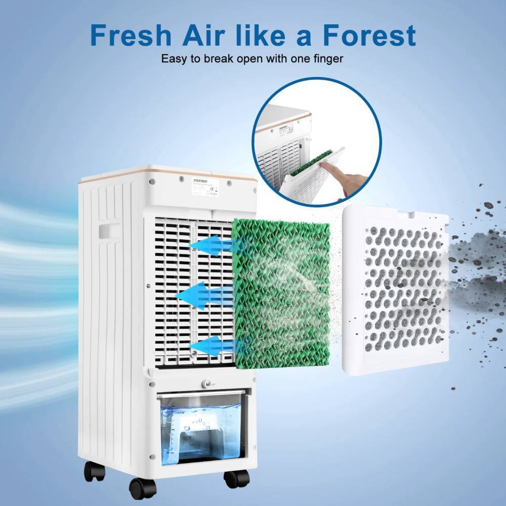 Portable 3-in-1 Air Cooler Fan with Anion Humidify and Remote Control