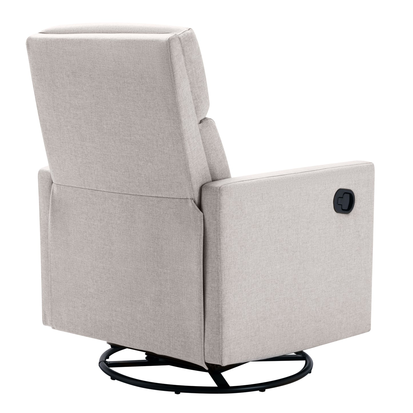 Modern Tan Upholstered Nursery Rocker Chair with Swivel Recliner