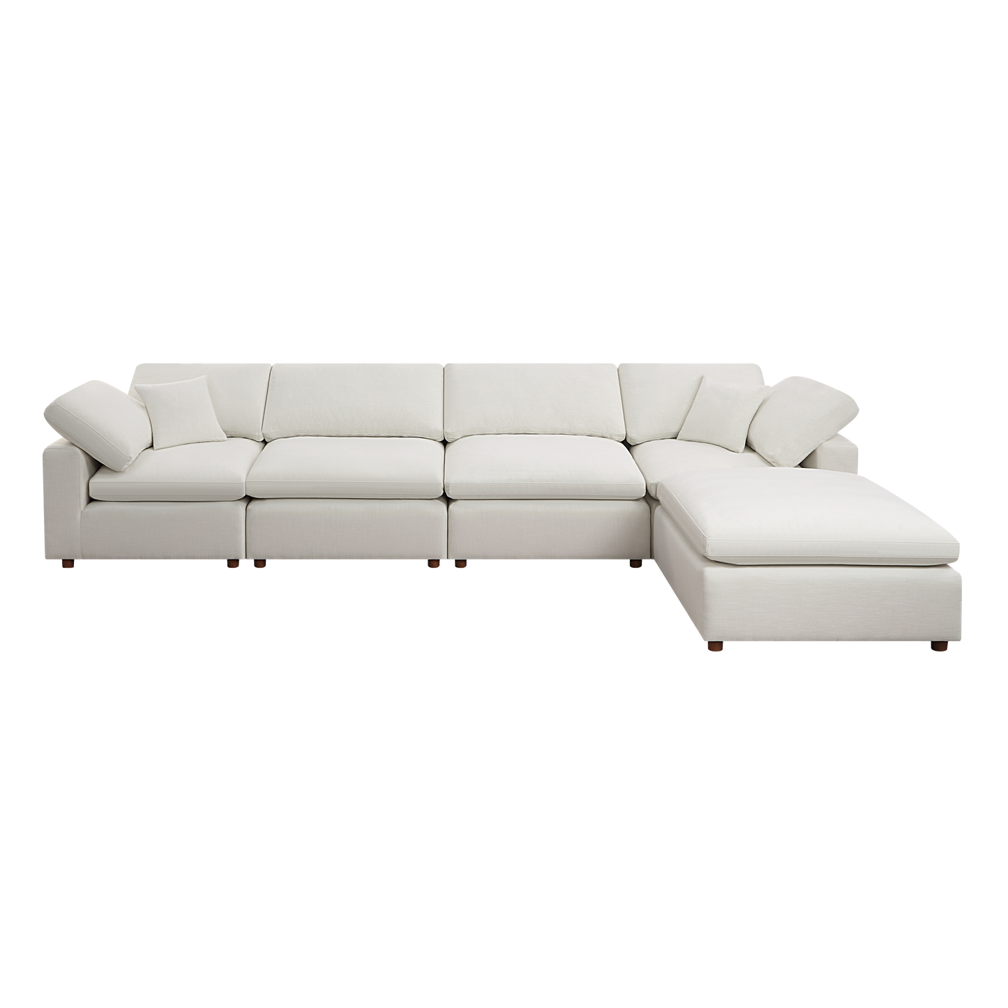 White Modular Sectional Sofa Set with Customizable Design