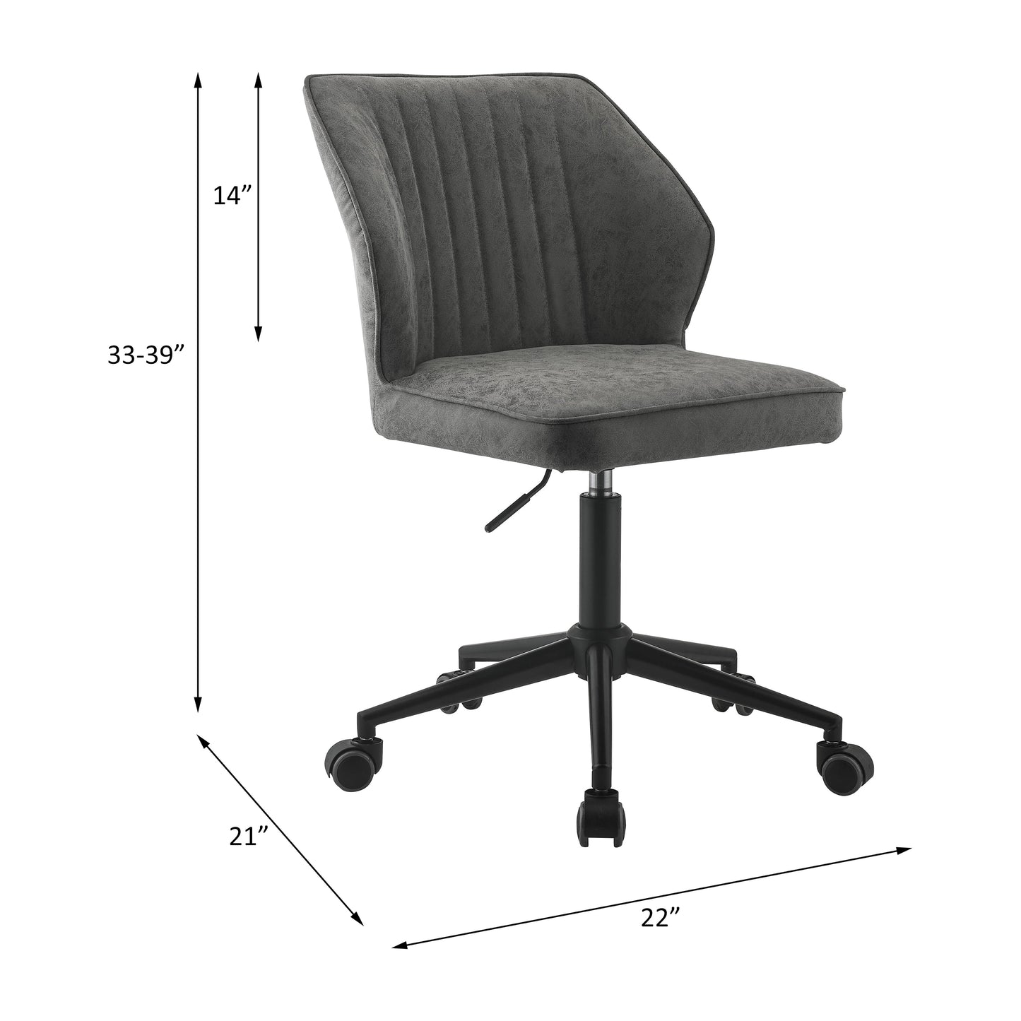 Pakuna Office Chair, Vintage Gray PU & Black 92942