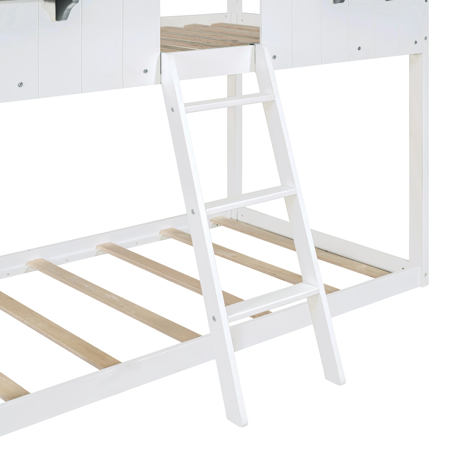 Twin Over Twin Bunk Bed with Playhouse-Inspired Design and Safety Features