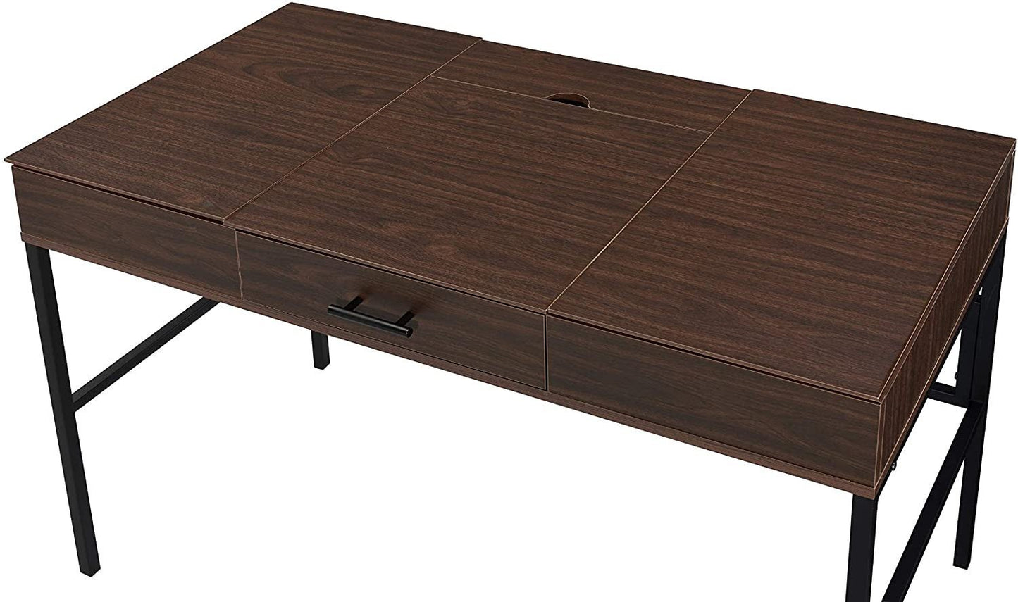 Writing Desk with USB Port in Oak and Black Finish