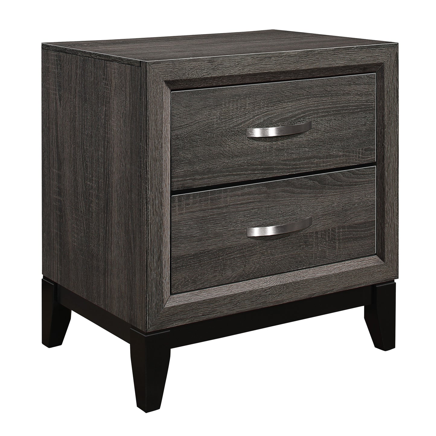 Contemporary Styling Gray Finish 1pc Nightstand Dovetail Drawers Unique Bedroom Furniture