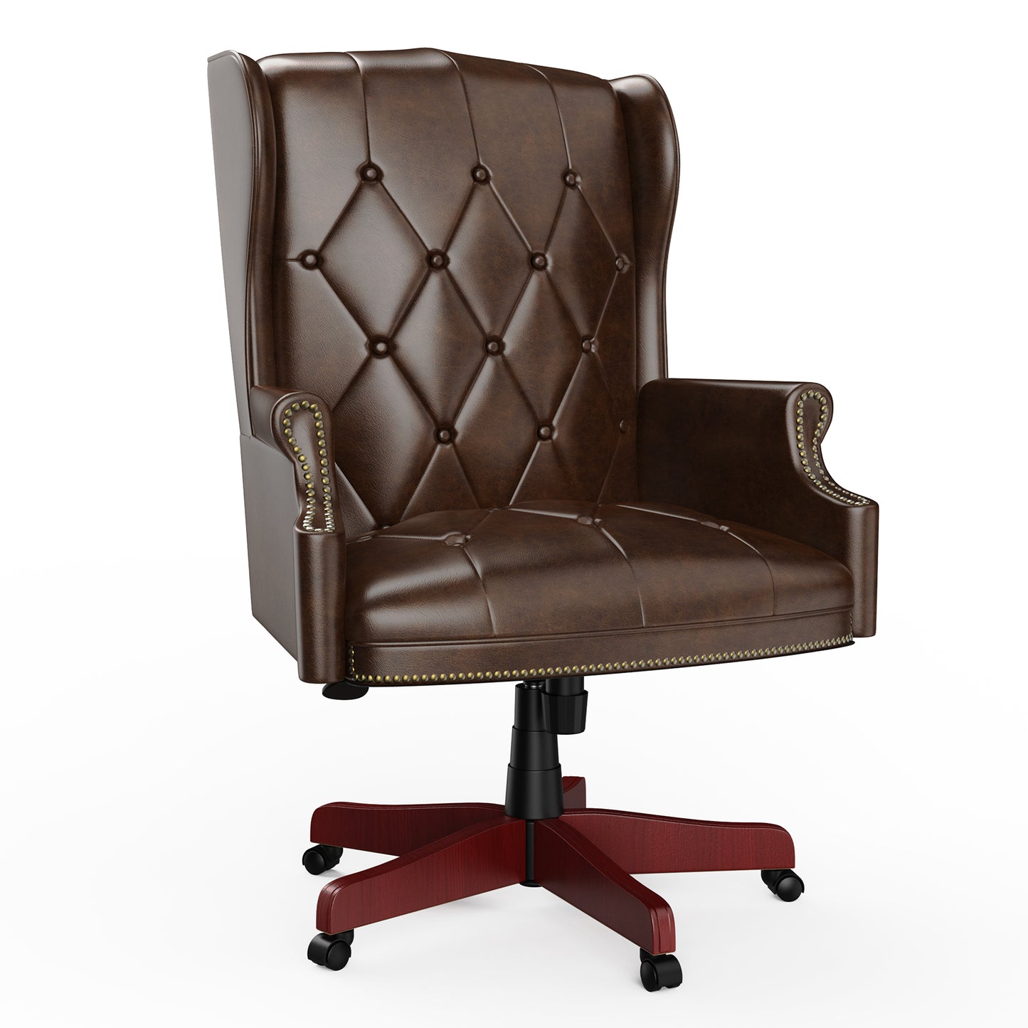 330LBS Executive Office Chair, Ergonomic Design High Back Reclining Comfortable Desk Chair - Brown