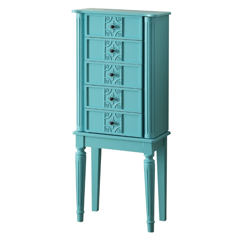 Tammy Jewelry Armoire in Light Blue 97170