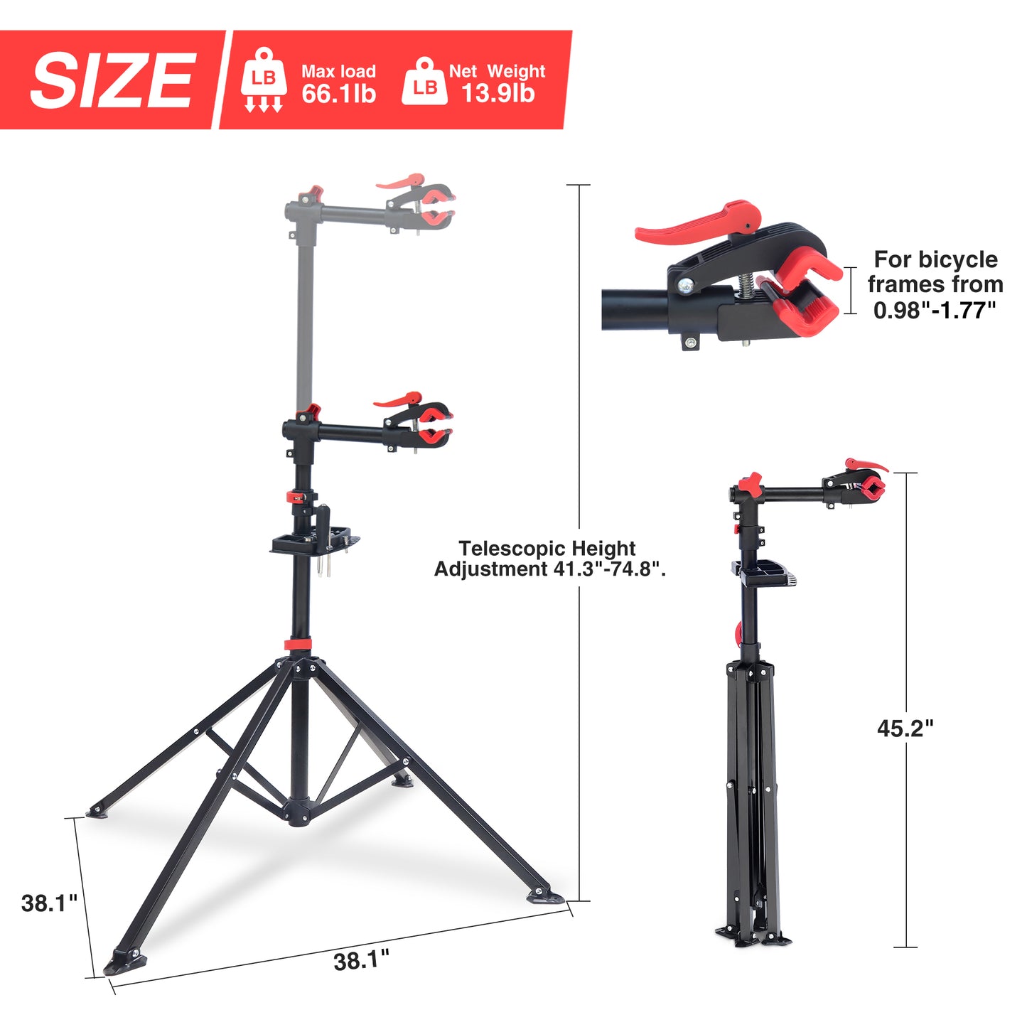 Multi Purpose Tool Tray with Magnetic Compartment,Home Mechanic Repair Bicycle Stand