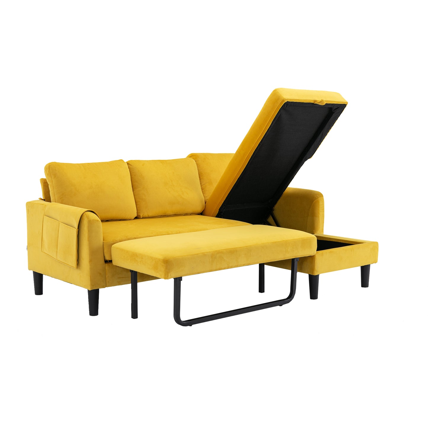 UNITED WE WIN Sectional Sofa Reversible Sectional Sleeper Sectional Sofa with Storage Chaise