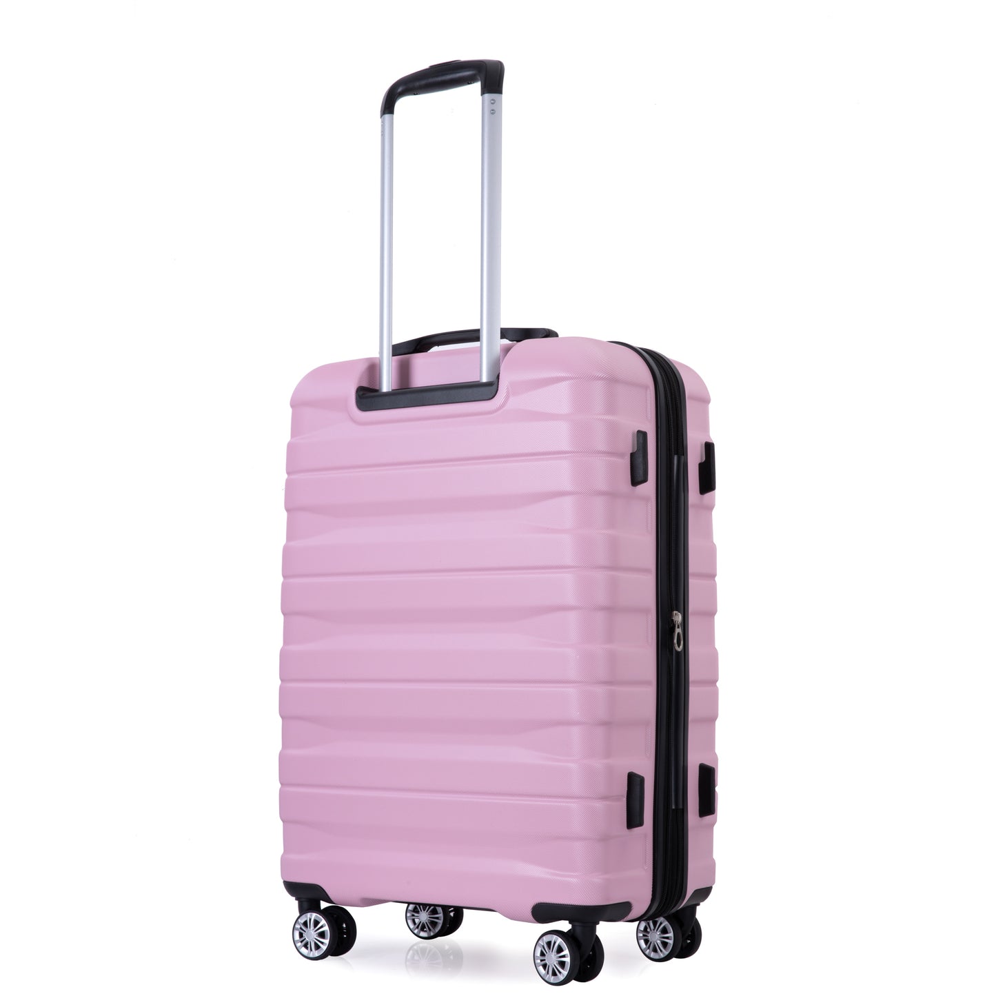 3 Piece Luggage Sets PC Lightweight & Durable Expandable Suitcase with Two Hooks, Double Spinner Wheels, TSA Lock, (21/25/29) Pink