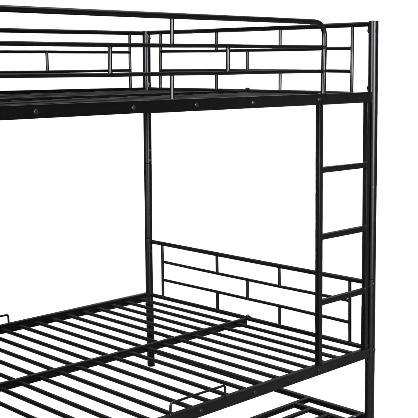 Full Metal Bunk Bed with Shelf and Guardrails for Enhanced Space-saving