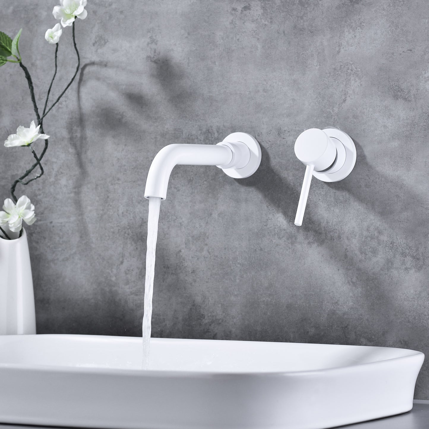 Elegant Wall Mounted Bathroom Faucet with Single Lever Handle