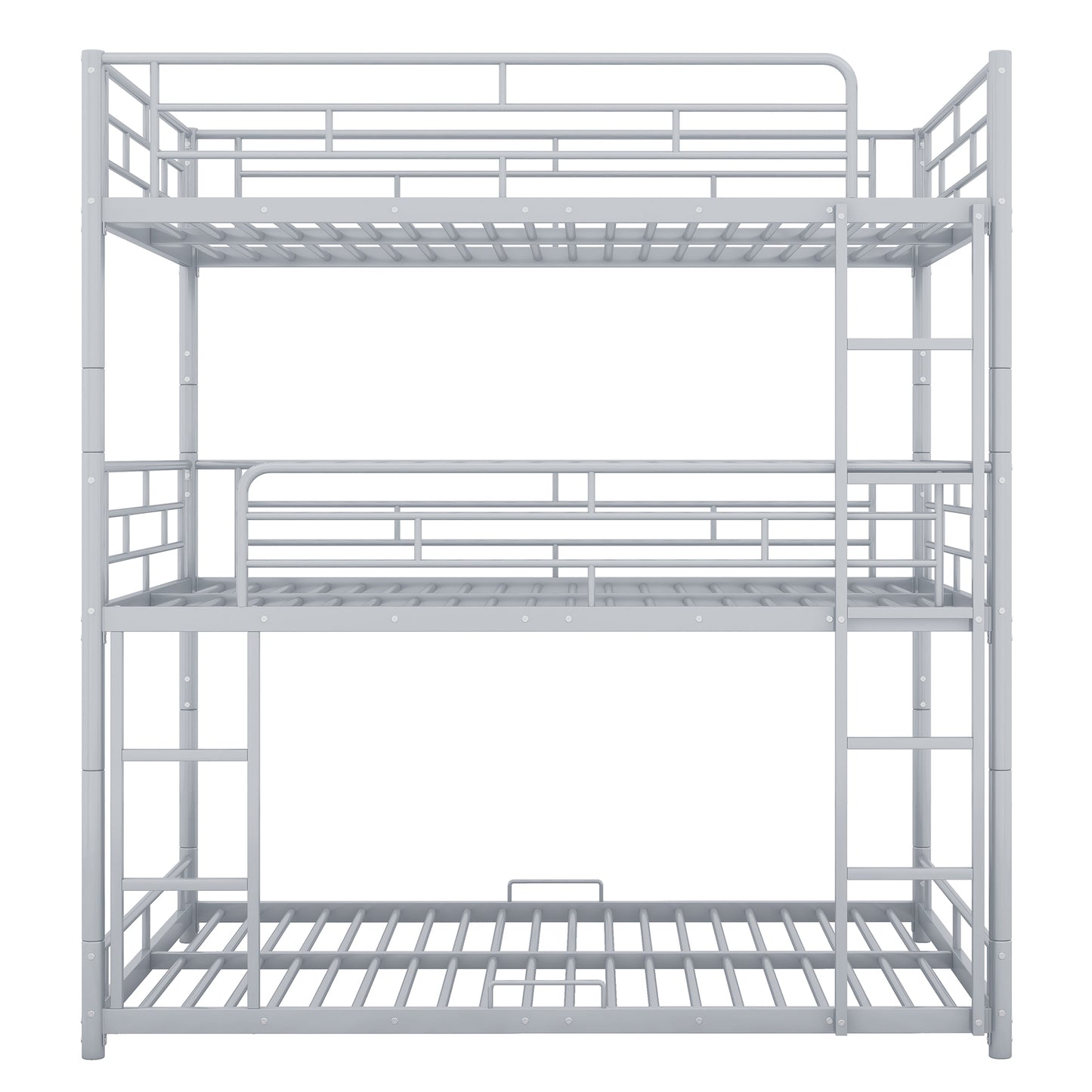 Silver Metal Triple Bunk Bed for Full Size