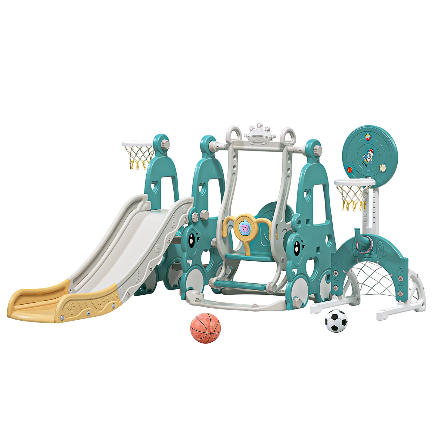 Kids 3-in-1 Indoor Playground Set with Slide and Swing