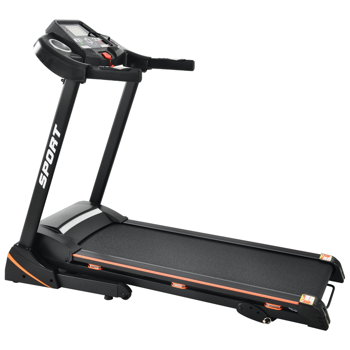 Folding Electric 3.5HP Treadmill With Incline Medium Running Machine Motorised LCD Gym 330lbs Folding Treadmill Electric Motorized Power 14.8KM/H Running Fitness Machine Gym(W54022178 Upgrade)