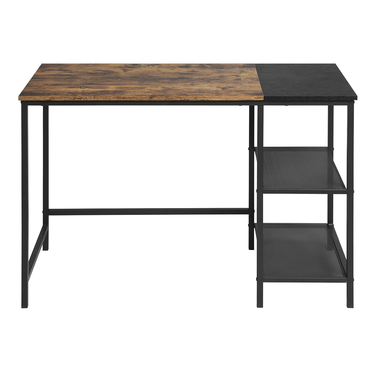 Retro-Modern Writing Desk with Storage Shelves for Stylish Home Office