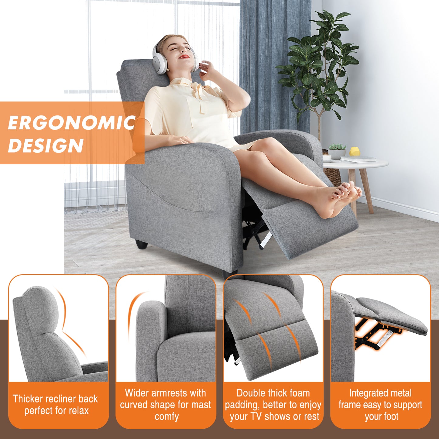 Ultimate Comfort Massage Recliner Chair with Dual Function Foot Extension