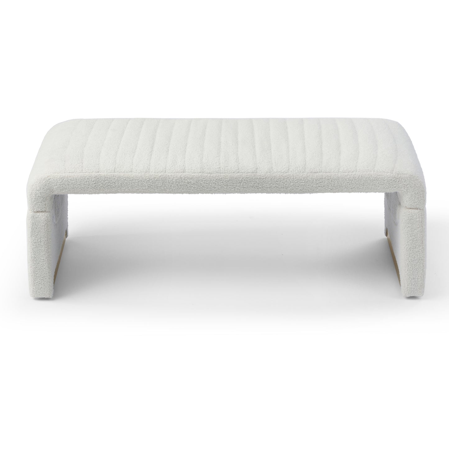 Modern Beige Ottoman Bench with Gold Bottom - Versatile and Stylish