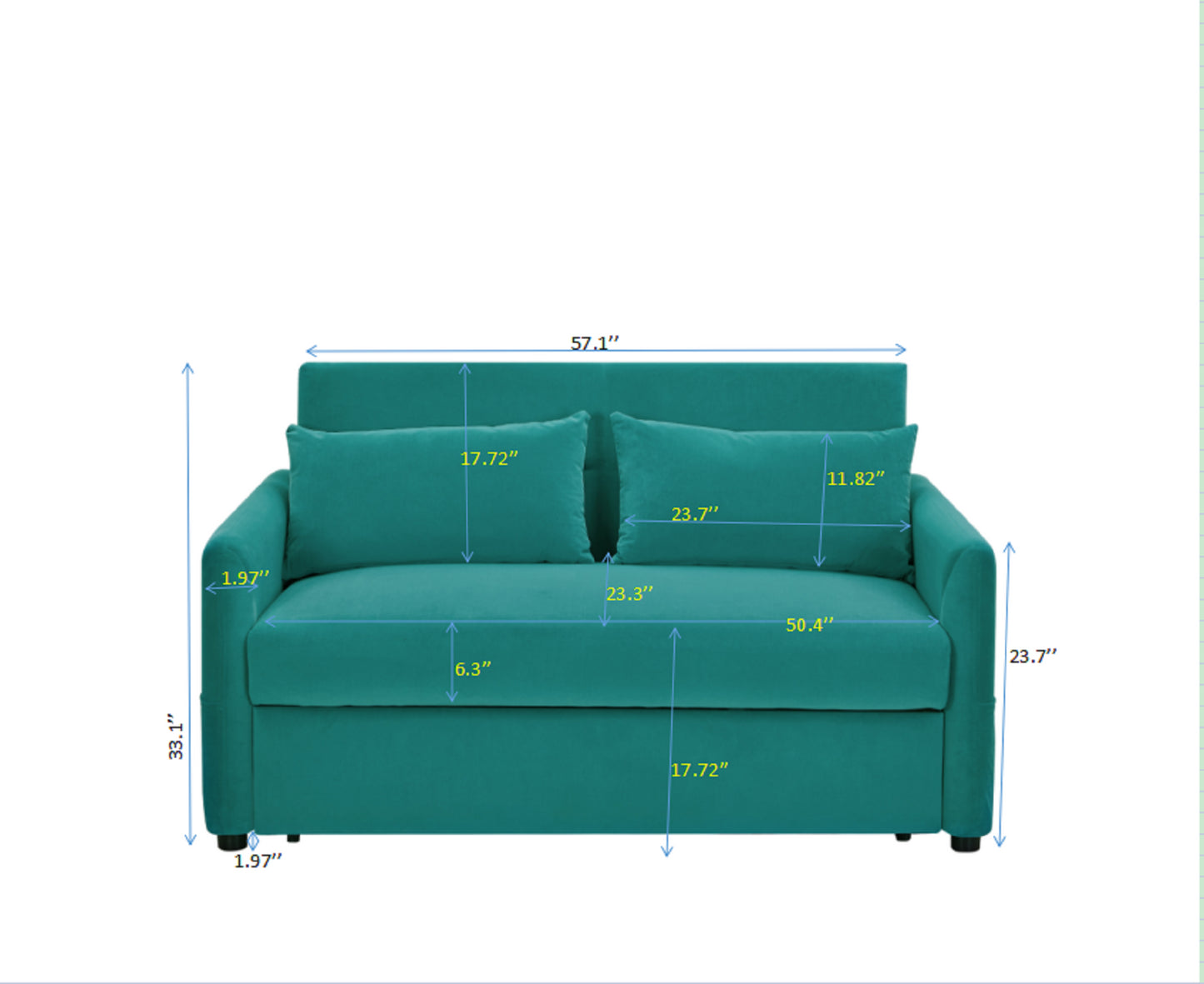 Blue Convertible Leisure Love Sofa