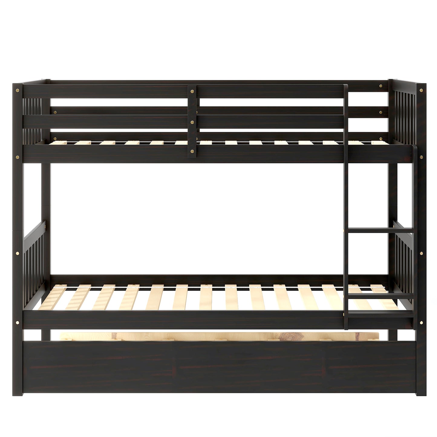 Trio Bunk Bed Set with Trundle, Durable Wood Frame and Safety Enhancements