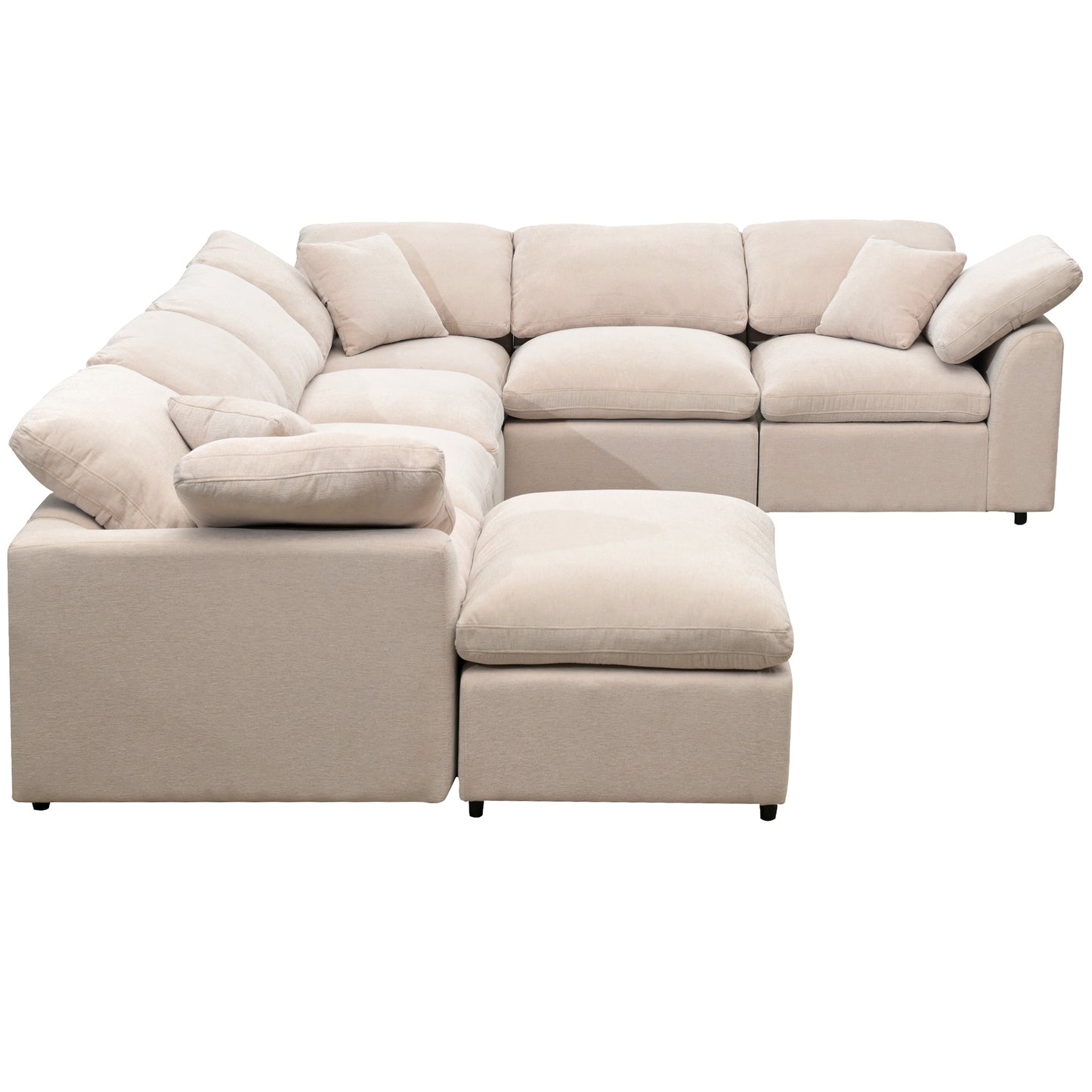 U_Style Oversized Modular Sectional Sofa with Ottoman L Shaped Corner Sectional for Living Room, Office, Spacious Space