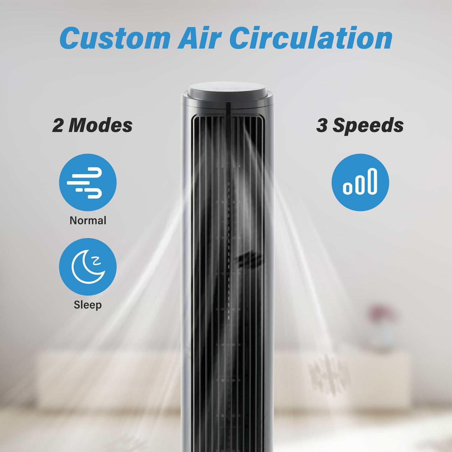 CoolBreeze 40 Bladeless Tower Fan with Remote Control & LED Panel