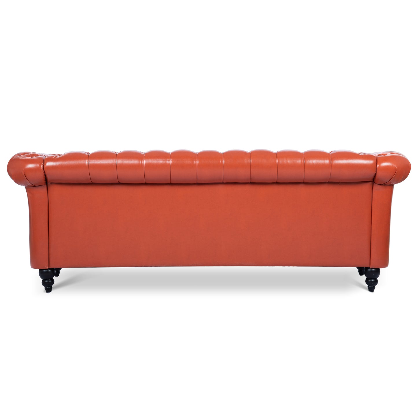 Classic Design 3-Seater Sofa with Rolled Arms and Chesterfield Look