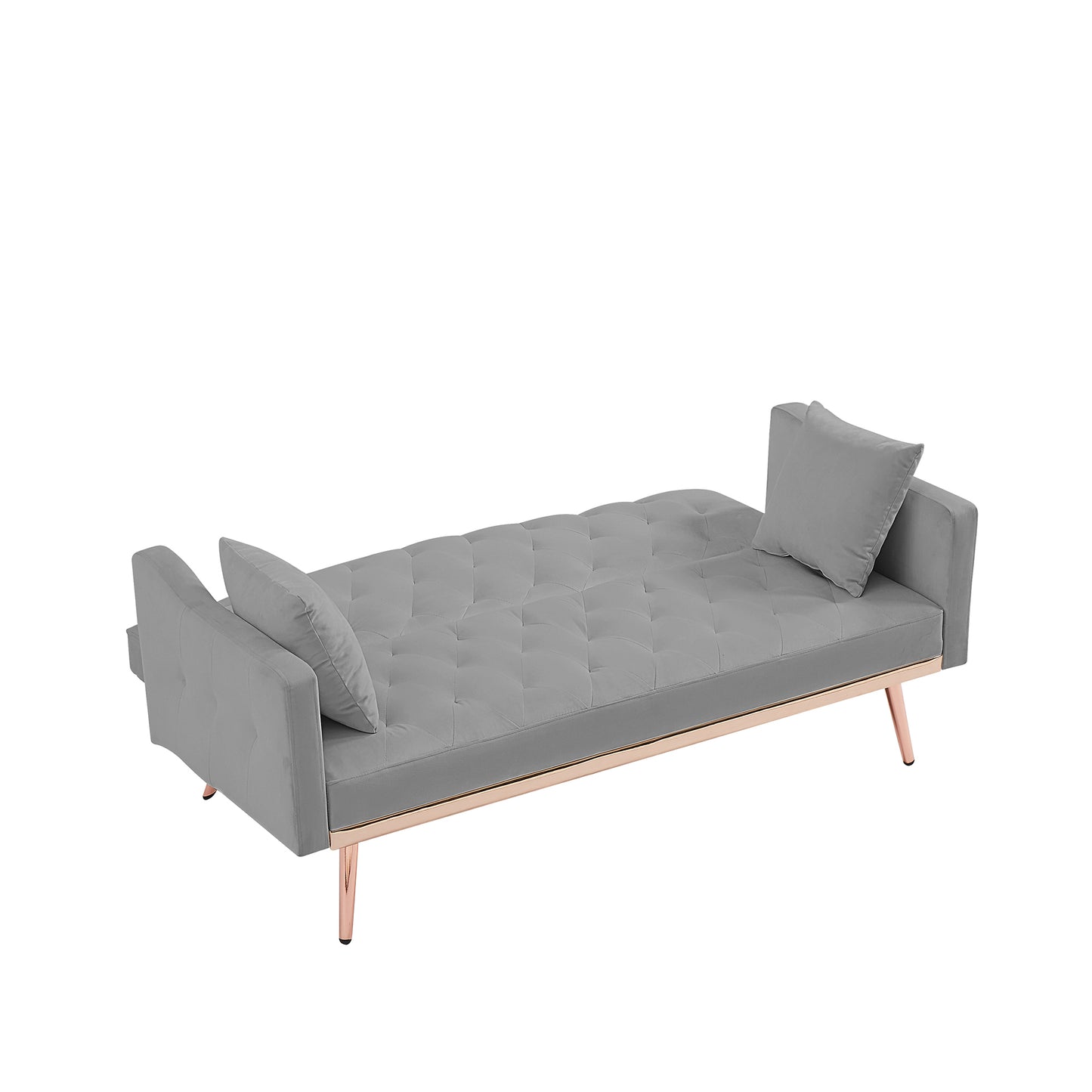 GREY VELVET SOFA BED